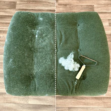 Before and after comparison of fabric treated with FuzzBGone™ Pro